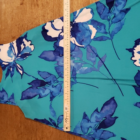 Lauren Ralph Lauren Blue Floral Draper Aline Spring Summer Sleeveless Dress Sz 6 - Picture 7 of 7